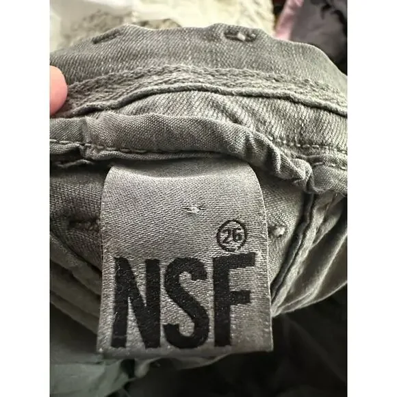 NSF Revovle The Wallace Charcoal Gray Mid-Rise Skinny-Ankle Crop Pants - Sz 26